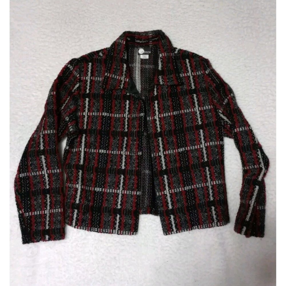 VTG First Option Open Front Cardigan Sweater Womens Made In USA